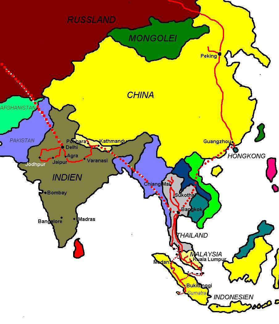 Karte Asien
