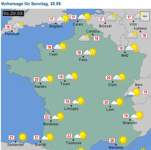 Wetter
                  Sonntag